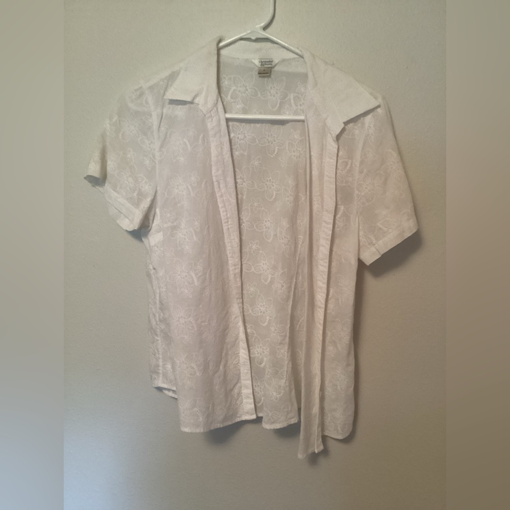 Christopher & Banks Short Sleeve  Button Up Shirt.  Size L (fits like a Medium)